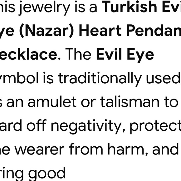 Silver Heart Pendant Necklace with Blue Gemstone. Stainless Steel. Heart EvilEye - Picture 3 of 3